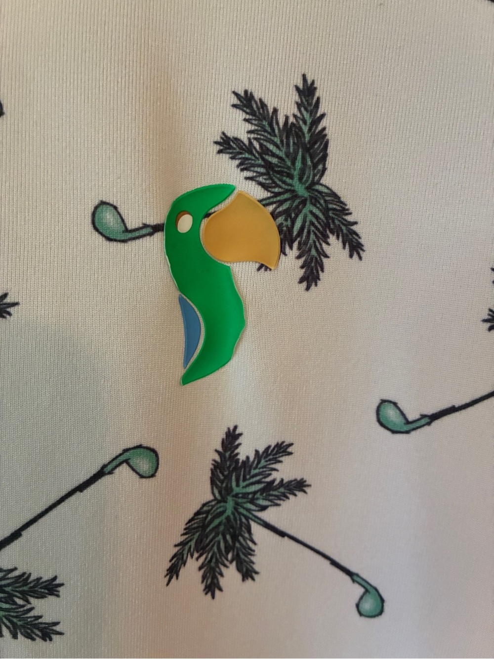✨ Good Swing 'Knight's Paradise' Palm Tree Golf Polo White XL ✨ - Picture 4 of 6